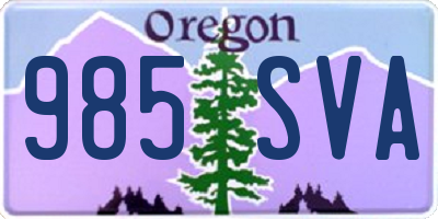 OR license plate 985SVA