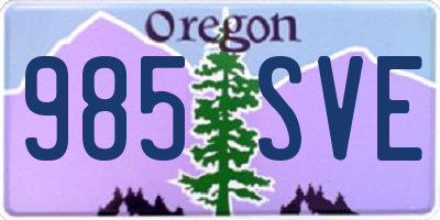 OR license plate 985SVE