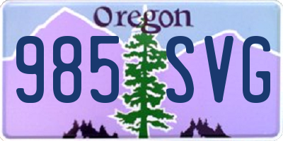 OR license plate 985SVG