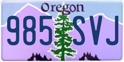 OR license plate 985SVJ