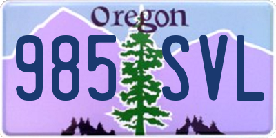 OR license plate 985SVL