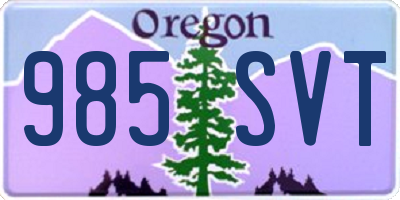 OR license plate 985SVT