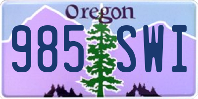 OR license plate 985SWI