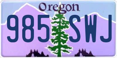 OR license plate 985SWJ