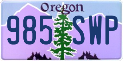 OR license plate 985SWP