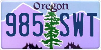 OR license plate 985SWT
