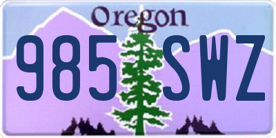 OR license plate 985SWZ