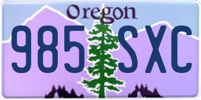 OR license plate 985SXC