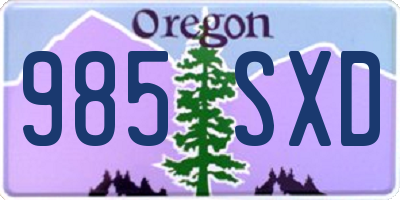 OR license plate 985SXD
