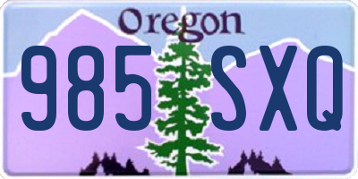 OR license plate 985SXQ