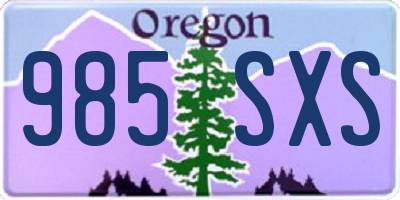 OR license plate 985SXS