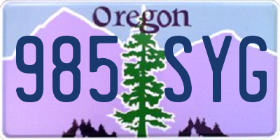 OR license plate 985SYG