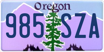 OR license plate 985SZA
