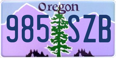 OR license plate 985SZB