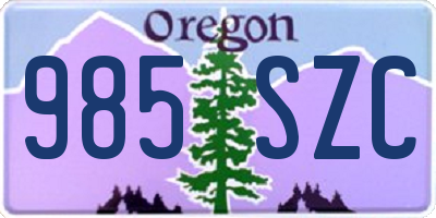 OR license plate 985SZC