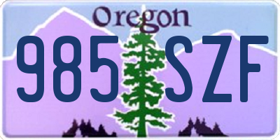 OR license plate 985SZF
