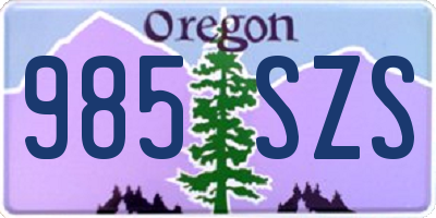 OR license plate 985SZS