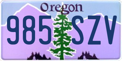 OR license plate 985SZV