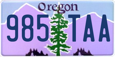 OR license plate 985TAA