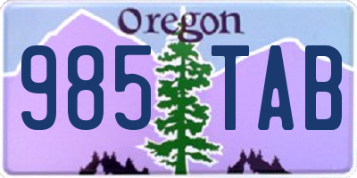 OR license plate 985TAB