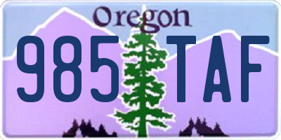 OR license plate 985TAF