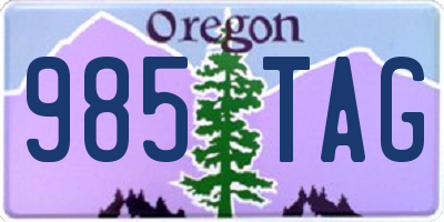 OR license plate 985TAG