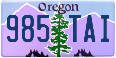 OR license plate 985TAI