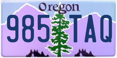 OR license plate 985TAQ