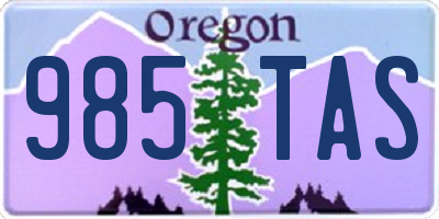 OR license plate 985TAS