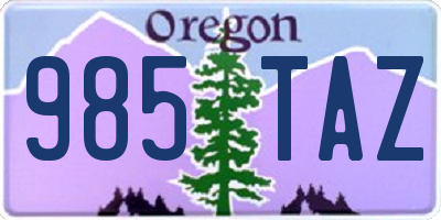 OR license plate 985TAZ