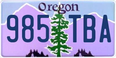 OR license plate 985TBA