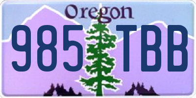 OR license plate 985TBB