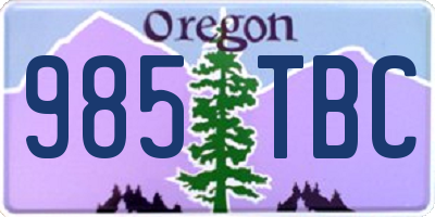 OR license plate 985TBC
