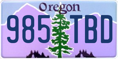 OR license plate 985TBD