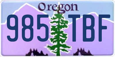 OR license plate 985TBF