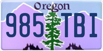 OR license plate 985TBI
