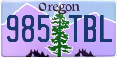 OR license plate 985TBL