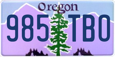 OR license plate 985TBO