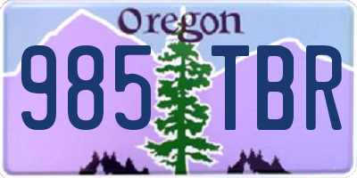 OR license plate 985TBR