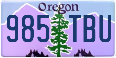 OR license plate 985TBU