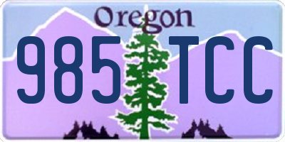 OR license plate 985TCC