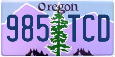 OR license plate 985TCD