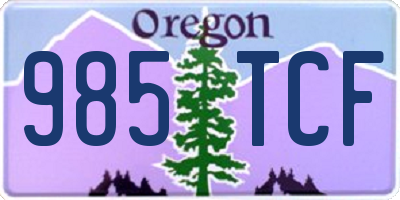 OR license plate 985TCF