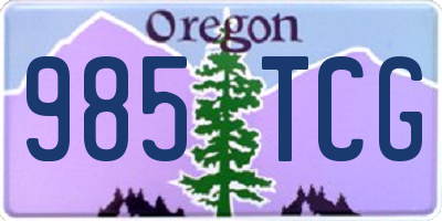 OR license plate 985TCG