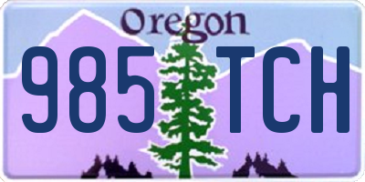 OR license plate 985TCH