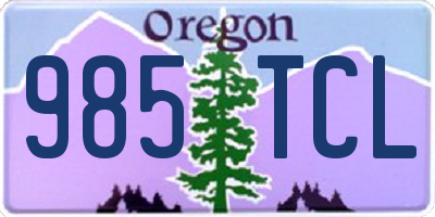 OR license plate 985TCL