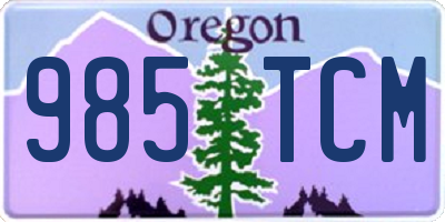 OR license plate 985TCM