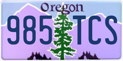 OR license plate 985TCS