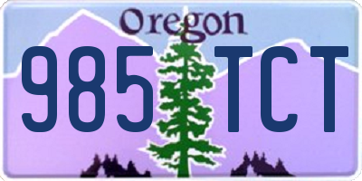 OR license plate 985TCT