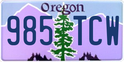 OR license plate 985TCW